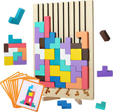 Wooden Stacking Puzzle Toy, 3D Montessori Wooden Stacking Puzzles Game