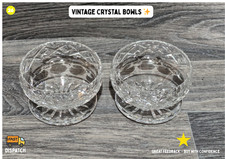 ✨ Pair of Vintage Cut Glass Dessert Bowls – Footed Crystal Dishes –