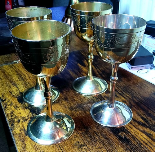 Set vintage brass plated - set,