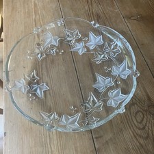 Mikasa Parisian Ivy Frosted Glass Large Food Serving  Dish Bowl Plate 13”