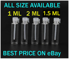 PERFUME SAMPLES 1ML 2ML VIALS EMPTY VIALS , MINI CUTE GLASS VIALS EMTY VIAL NEW