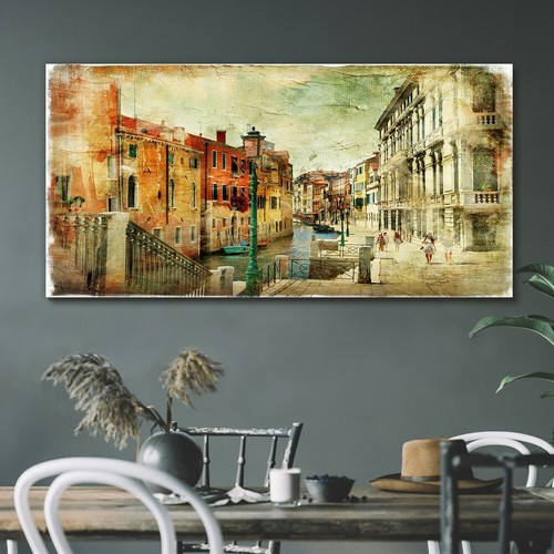 Painting venice river boat - painting,