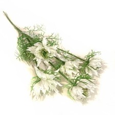 Artificial Nigella Flower Stem 57cm - White - Faux Summer Flowers For Home Decor