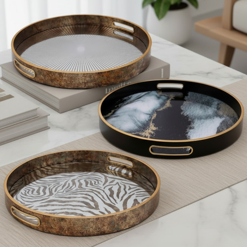 Round abstract and agate - round,