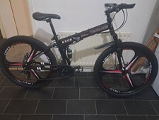 Folding Mountain Bike 27.5" 21-Speed Full Suspension Unisex Bicycle (Trioblade )