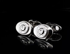 Vintage Alfred Dunhill Silver Tone Iconic Oval Cufflinks