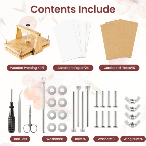 Large wooden flower press - large, kit