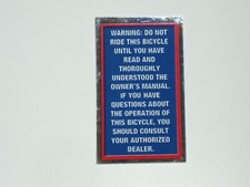 Old school NOS GT Dyno Performer compe air warning label freestyle bike bmx