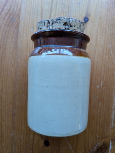 Vintage stoneware jar 14cm - vintage,