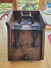 Victorian Oak Purdonium/coal Box-scuttle. Kindling store. Art Nouveau style