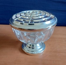 Glass Rose Bowl with Chrome