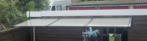 Flat window door canopy - window,
