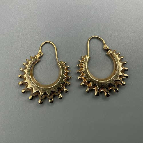 9ct gold creole sunburst - 9ct,