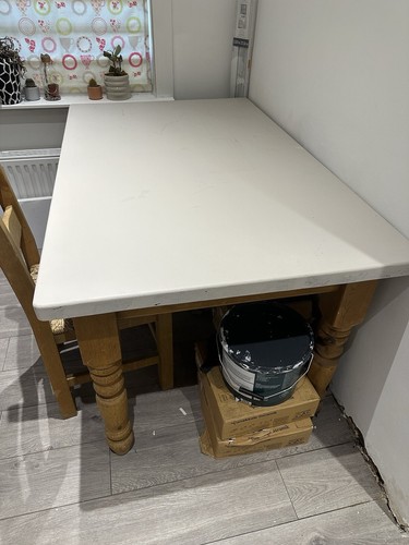 Wooden farmhouse dining table - farmhouse,