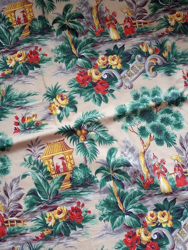 Vintage barkcloth fabric - vintage,