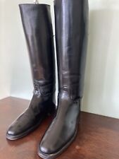Vintage English Made Hawkins Black Leather Riding Boots UK 6 1969