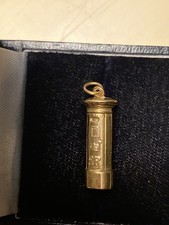 Vintage 9ct 375 Gold British Royal Mail Post Pillar box Charm Pendant 