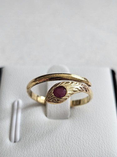 18ct solid gold snake ring - solid,