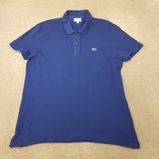 Lacoste Mens Polo Shirt 3XL XXXL 8 Blue Royal Slim Fit Short Sleeve Causals Mod