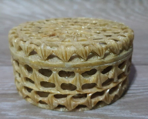 Hand carved trinket box - carved,