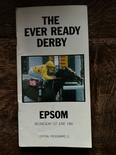 1988 epsom derby race card - race,