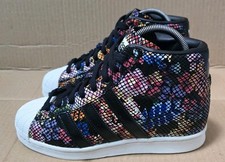 RARE ADIDAS SUPERSTAR UP WEDGE TRAINERS SIZE UK 6 BLACK FLORAL MINT CONDITION 