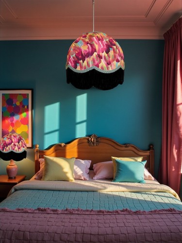 Hot pink feather - , fabric