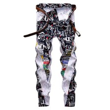 Patchwork Print Casual Washed