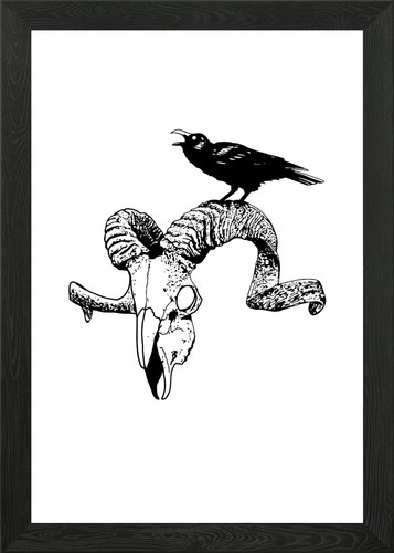 Goat skull framed wall art - skull,