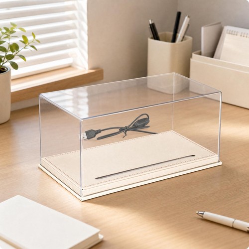 Pvc display case with - with, leather