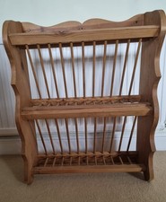 Vintage pine plate rack - pine,