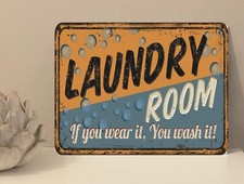 1x Laundry Room Rustic Retro Metal Plaque Sign Gift House Novelty (mt44)