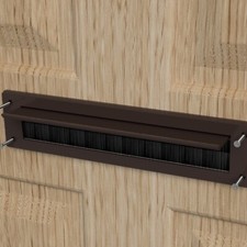 Brown Internal PVC Letterbox Draught Excluder Seal With Brush & Flap Stormguard