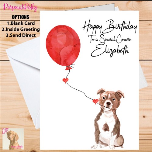 Personalised staffie card - personalised,