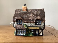 Derek Fowler Ceramic Cottage Night Light Table Lamp Post Office