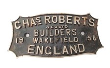 Railwayana Chas Roberts 1956 Wagonplate 11.5" X 5.5"