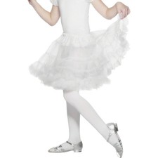 Smiffys White Layered Petticoat Tutu FairyTale Child Kids Fancy Dress New B2
