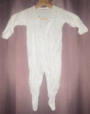 2 x Next White Baby Sleepsuits