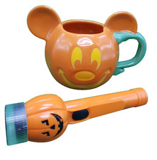 Disney Mickey Mouse Halloween Pumpkin Mug Cup 18oz Trick Or Treat With Bat Torch