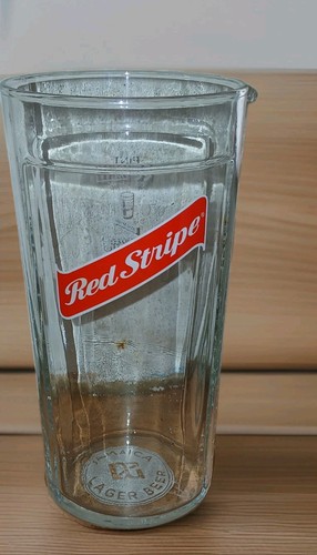 Vintage red stripe pint glass - vintage,