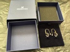 SWAROVSKI RHODIUM PLATED CRYSTAL DROP EARRINGS BOXED