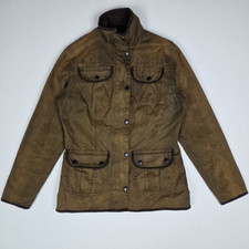 Barbour L1091 Ladies Utility Jacket Brown Waxed Cotton Size 8 Vintage Outdoor