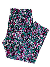 Pappagallo Stretch Ankle Pants Bright Print Size 16 Resort Beach Wearable Art