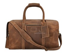 HOLDALL Large Duffel Weekend Bag Vintage CRAZY HORSE LEATHER Travel Gym Luggage