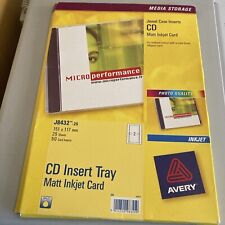 1/2 Pack Avery J8432 Jewel Case Inserts Cd/Dvd 