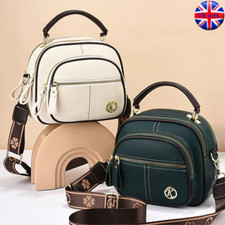 Adjustable Leather Crossbody Bag Multi Compartment Large Capacity Handbag