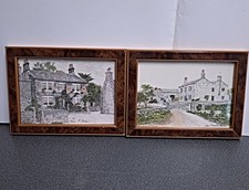 Small Pair of Framed  Wall Prints Emmerdale Farm/The woolpack by James P. Gibson