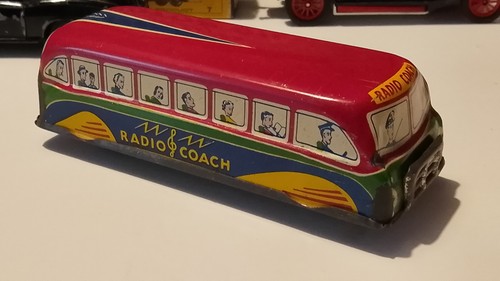 Vintage tin plate radio coach - plate,