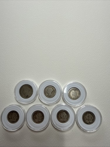 Victorian silver pence coin - pence,