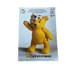 King Cole DK Knitting Pattern Pudsey Bear 1001 bbc children in need bear toy 